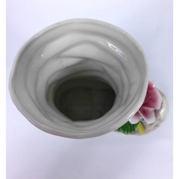 Vintage Capodimonte Ceramic Floral Shoe Boot Vase Planter Figurine Italy 5.5 In - Picture 4 of 6